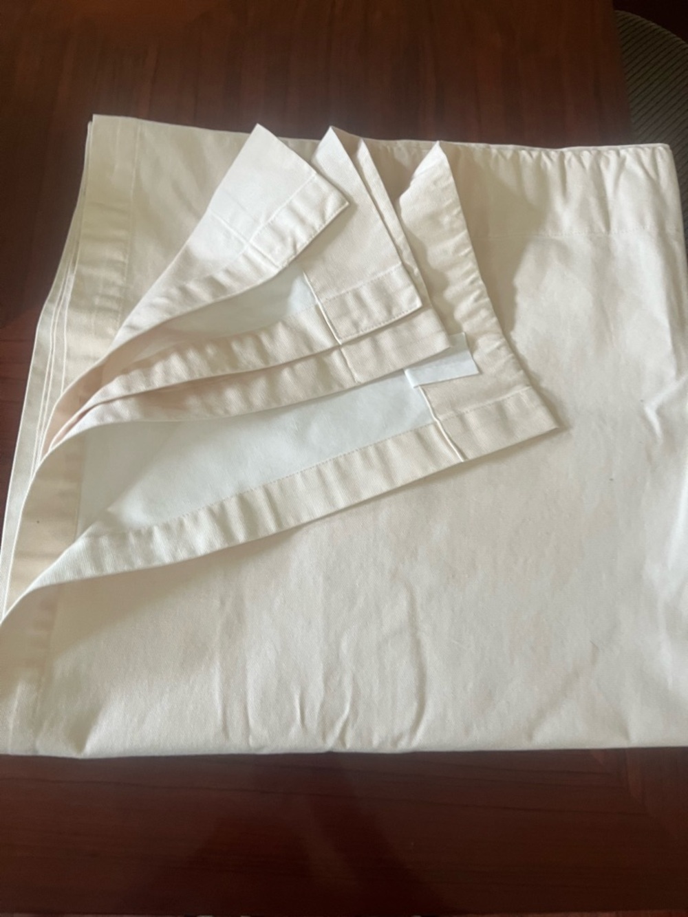 Louis Hornick Logo single cream curtain Size 38 by 79 inches